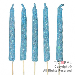 VELA VELON ESPIRAL GIBRE DE 10 CM CELESTE (Pack x 5)